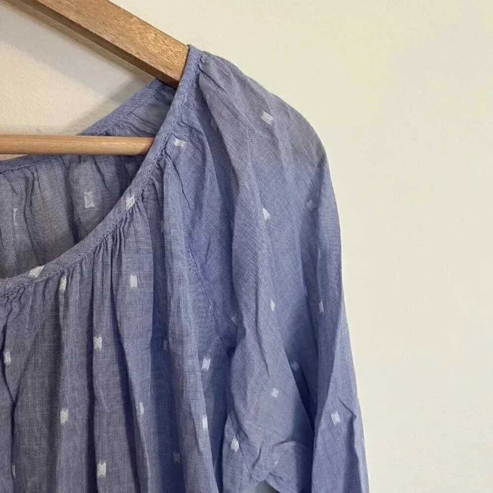 J. Crew Chambray Peasant Blouse - Picture 6 of 9